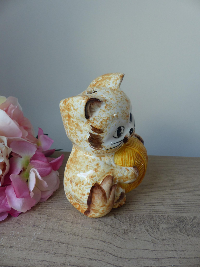 Ravissant Dévidoir à Ficelle de Cuisine Chat en Céramique, Porte Ficelle Chat Décoration Bureau Buanderie Cellier Cuisine Atelier