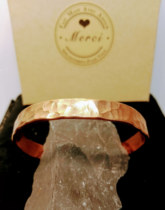 bracelet cuivre pur, martelé fin