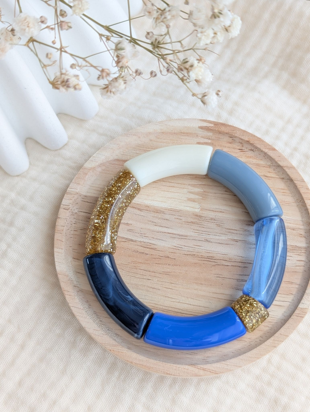 Bracelet jonc Mona bleu glitter