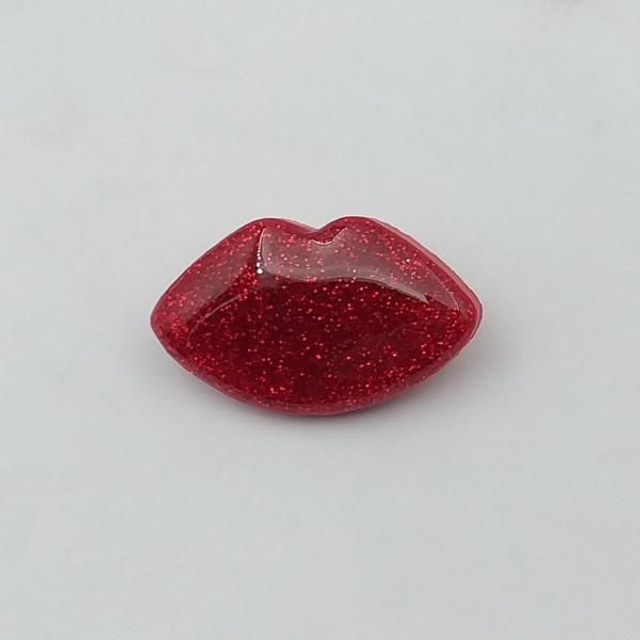 Broche Bouche Rouge à Paillettes
