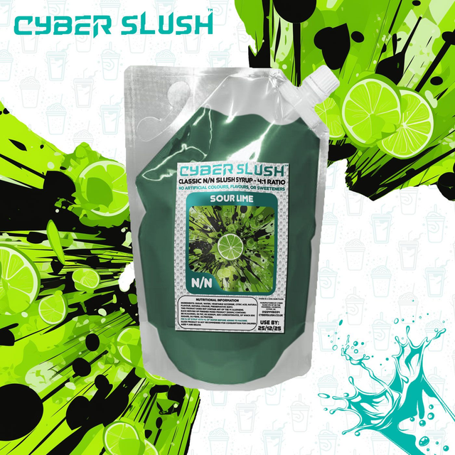 CyberSlush Sour Lime Syrup for Ninja® Slushi - Natural Flavour / Natural Colour / Natural Sweetness - 1L