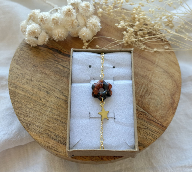 Bracelet fleur TERRE DE SIENNE