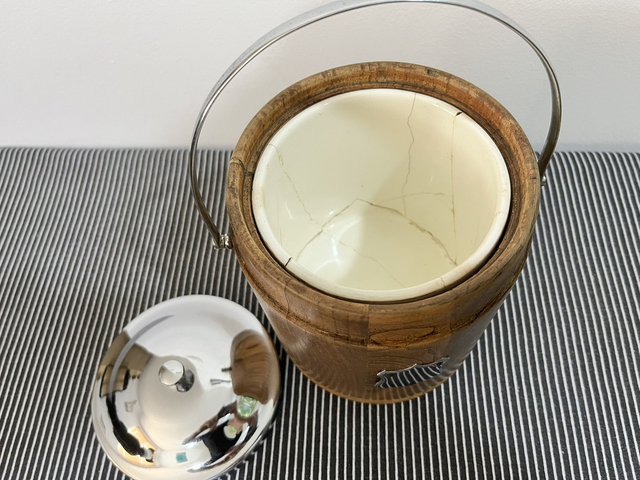 English Oak Tea Caddy or Biscuits Barrel.