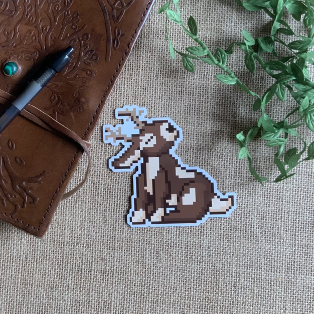 Jackalope - 10cm Pixel Sticker