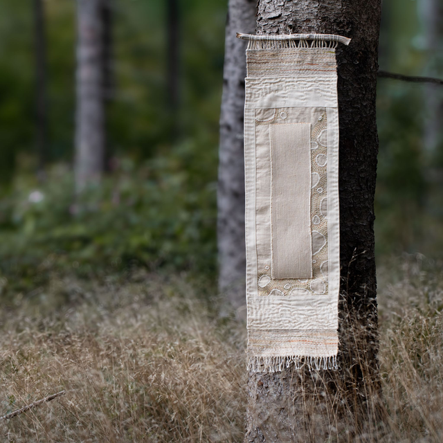 White Sea Chabu — hand-embroidered tea cloth