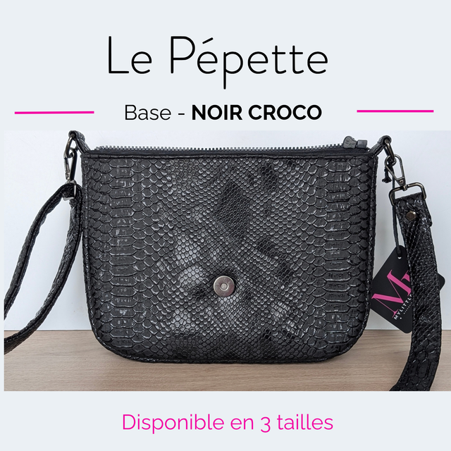 Base  noire croco brillant