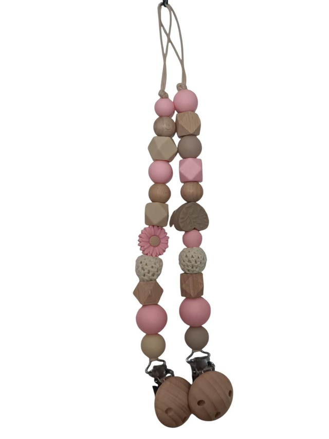 Attache tétine rose