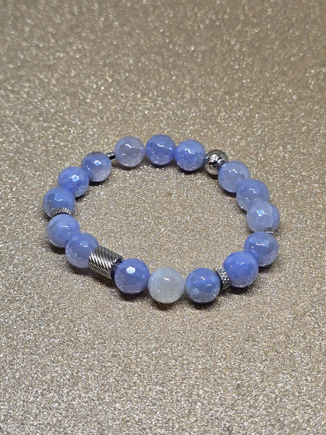 Bracelet Agate à facettes en 1 cm 