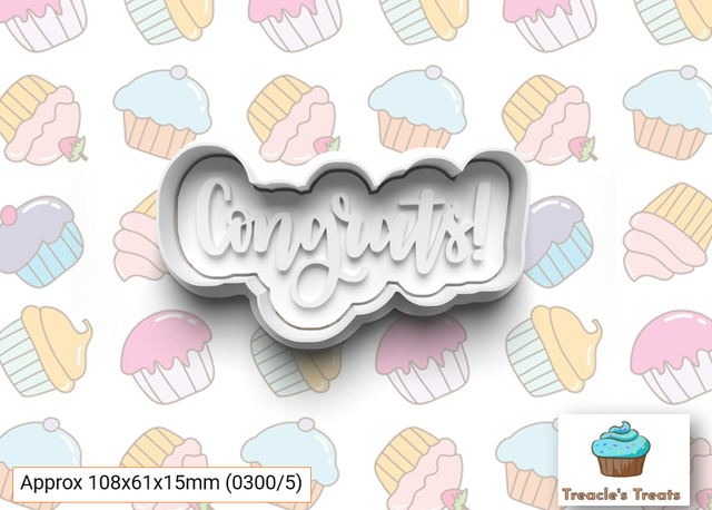  Congrats Fondant/cookie stamp with cutter