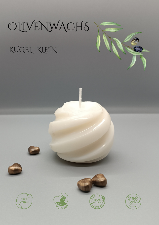 Olivenwachs Kerze Kugel S