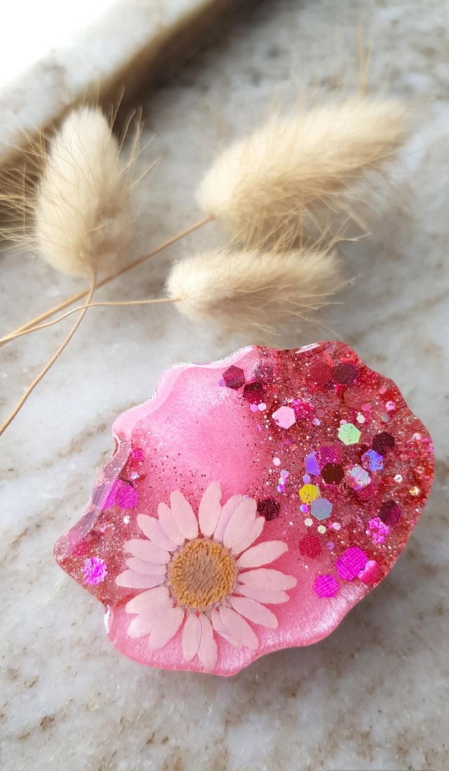 Phone Grip-  pink flower