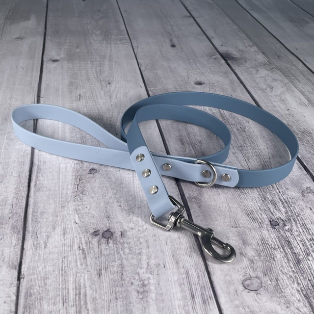 Denim &amp; Pastel Blue Waterproof BioThane® Lead