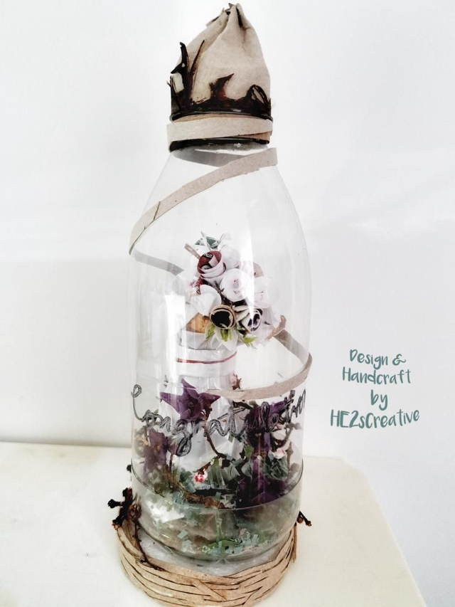 Congratulation Gift Home Decor Dried Flower Bottle ECO Handmade