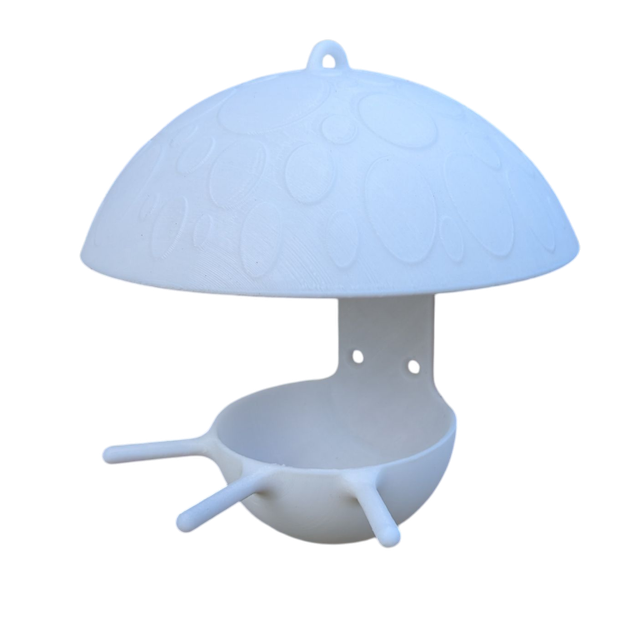Mangeoire à oiseaux de la nature à suspendre ou murale en forme de champignon
