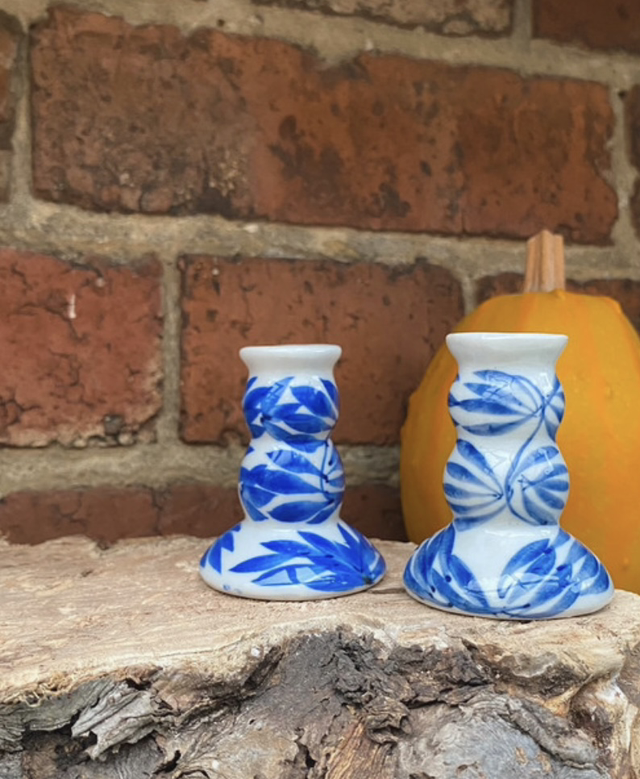 Vintage ceramic candle holders x2