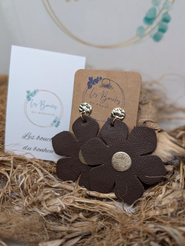 Boucles d'oreilles Ginette chocolat gi005