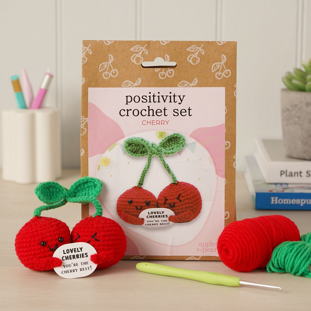 Apples to Pears Positivity Crochet Kit – Beginner Crochet Craft Set | Choice of Designs
