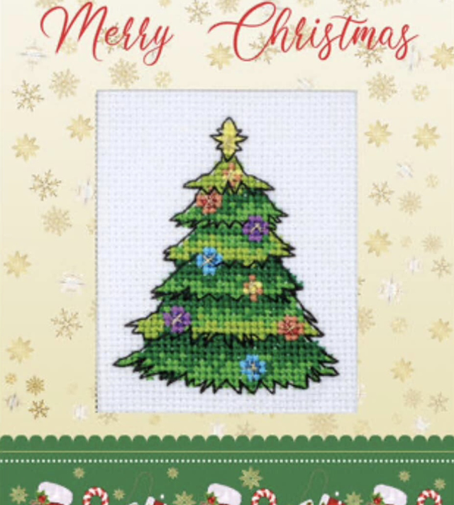 Christmas Tree Counted Cross Stitch Card