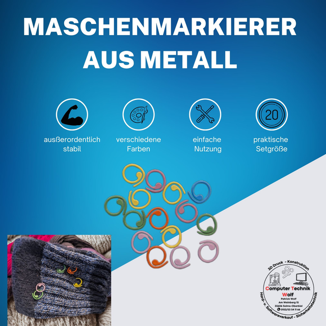 20x Maschenmarkierer / Reihenmarkierer / Zählhilfe / Strickhilfe / Maschenhelfer