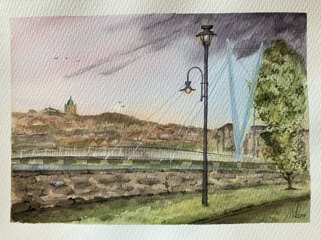 Lancaster from St George’s Quay - Original framed watercolour 