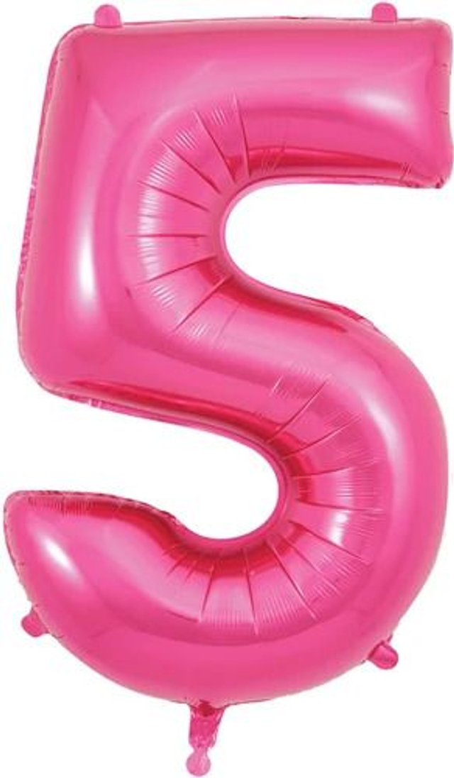 34" NUMBER 5 PINK FOIL