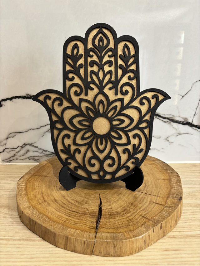 Grande main de Fatma Noir sur Or