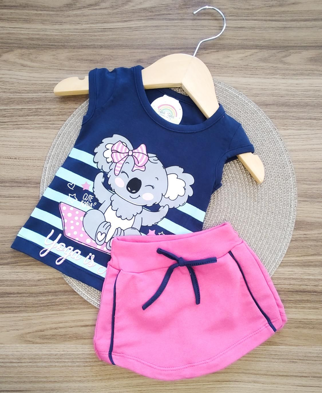 Conjunto Baby Blusa e Short Saia Coala 