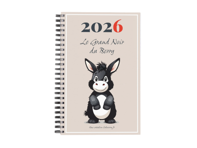Carnet A5 à spirale avec calendrier "Grand Noir du Berry"