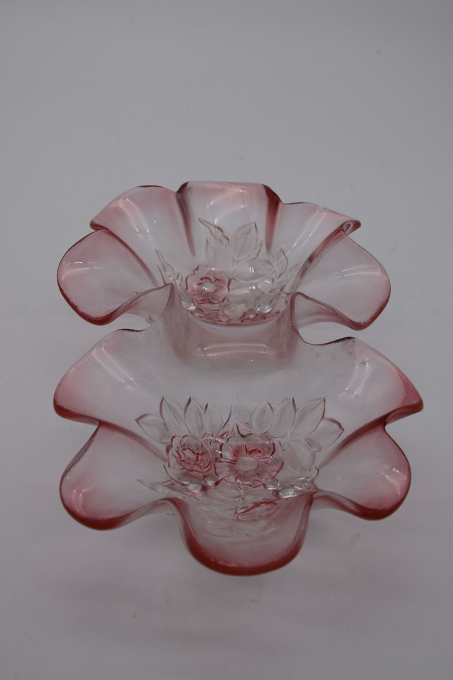 Double coupe en verre rose
