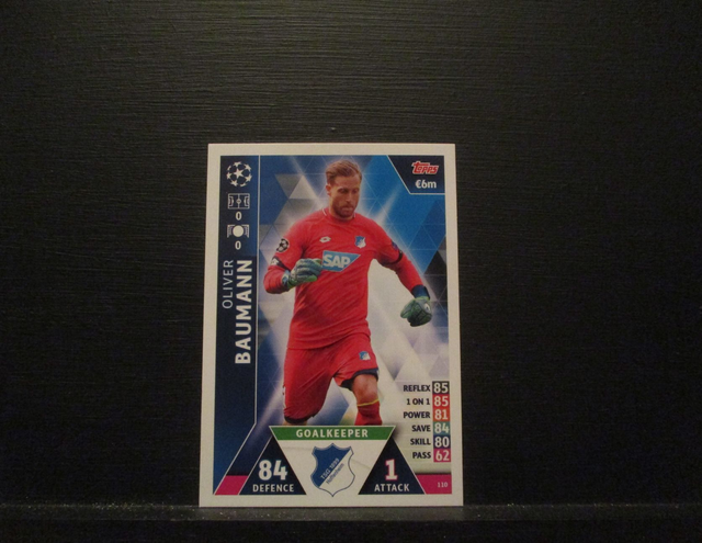 Oliver Baumann - UEFA Champions League Match Attax 2018/19 Original Trading Card #110