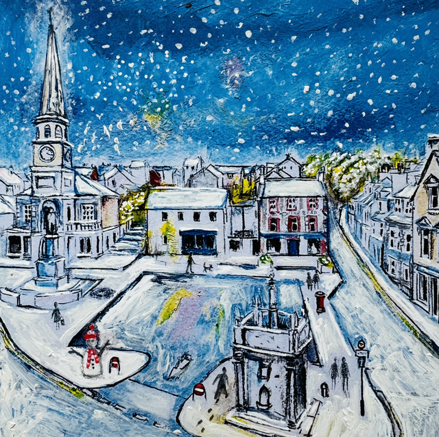 Print- Selkirk Square- Hand finished in paint