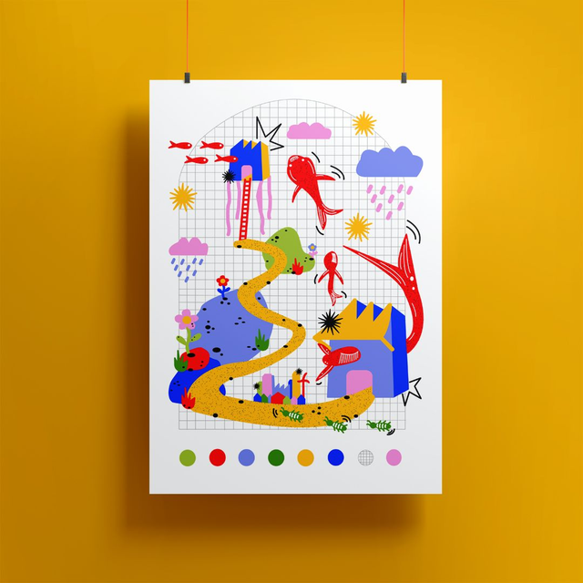 Affiche A5 "Fish and Friends"