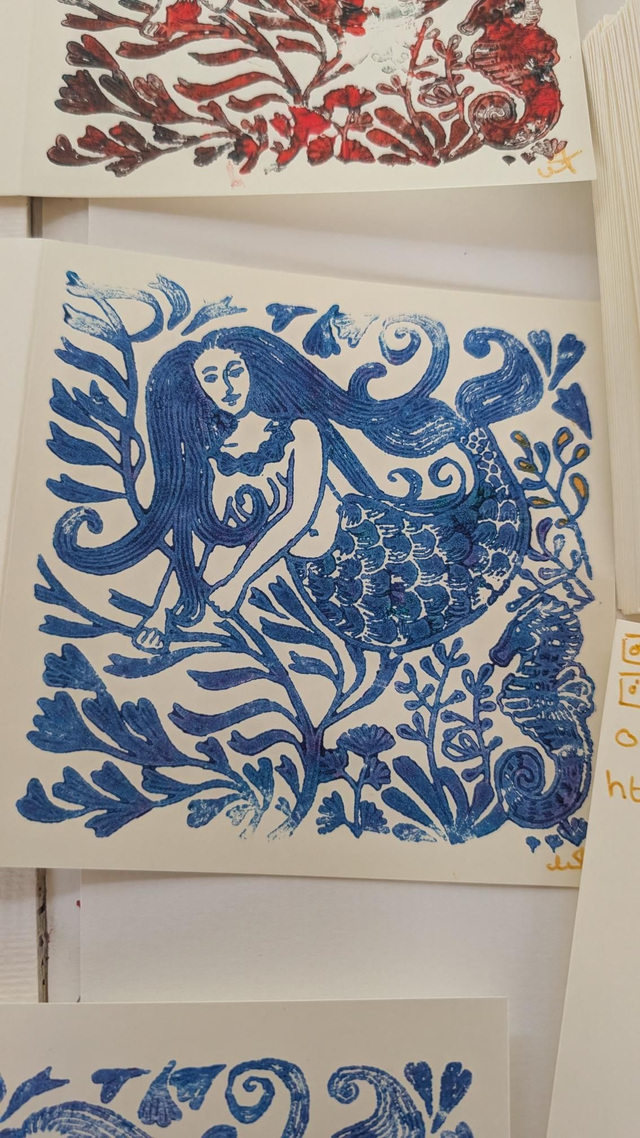 Art Handmade Mermaid card creative Cats by Wendy