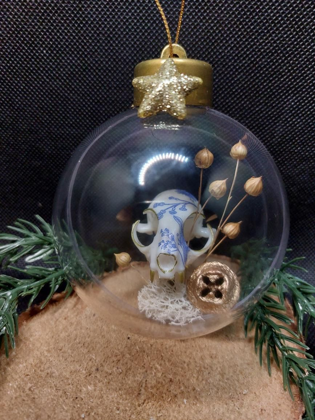 Boule de Noël chat porcelaine 