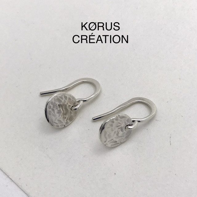 Boucles d’oreilles Rond martelé Ø 7mm pendantes