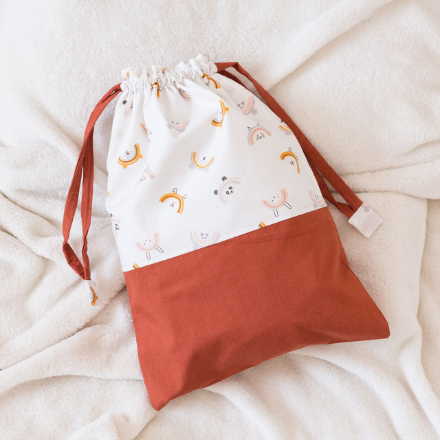 Pochon Bicolore Brique / Arc-animaux