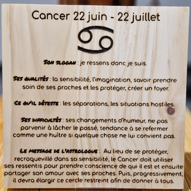 Gravure sur bois du Cancer