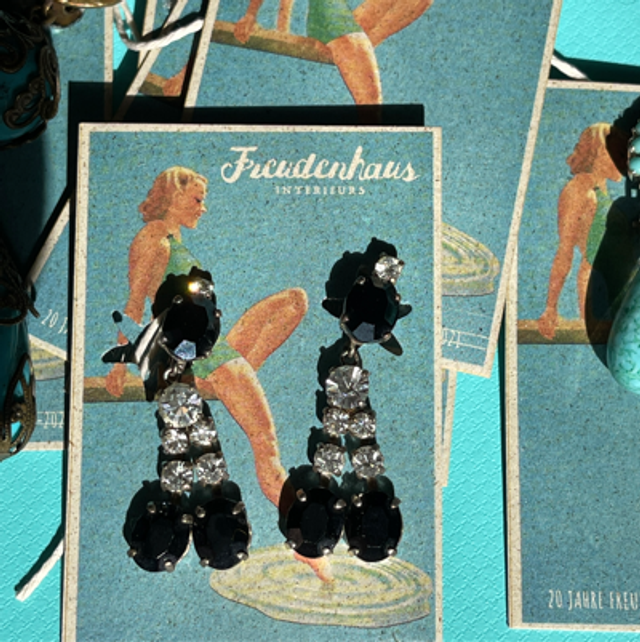 Vintage Ohrclips Glas 