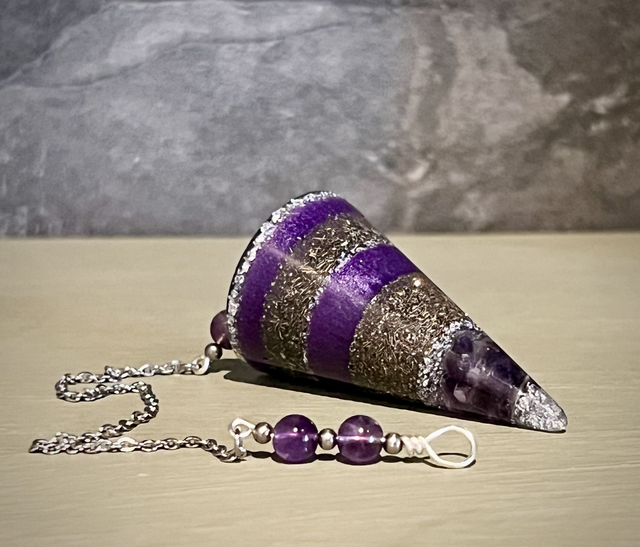 Crystal Energy Cone Pendulum with Amethyst Quartz