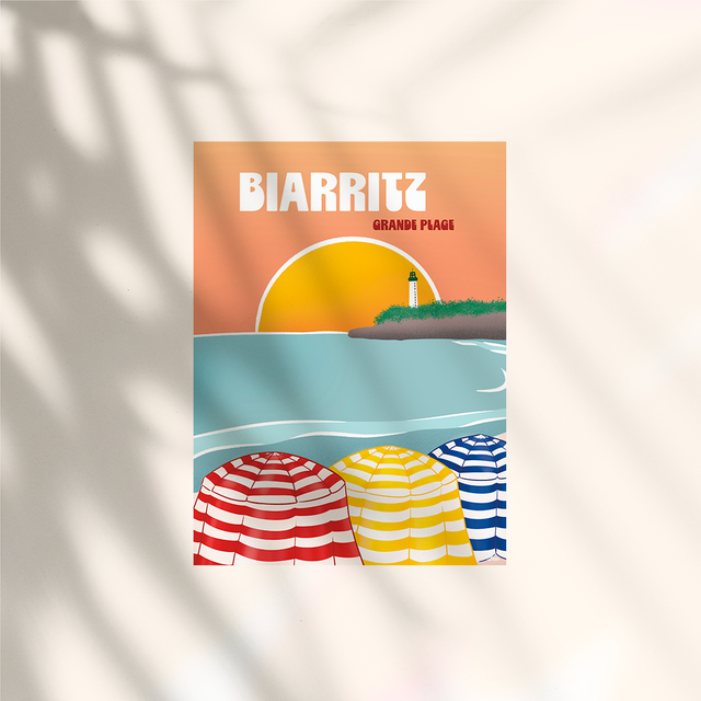 Argia I Biarritz Grande Plage - Toile 50x70cm