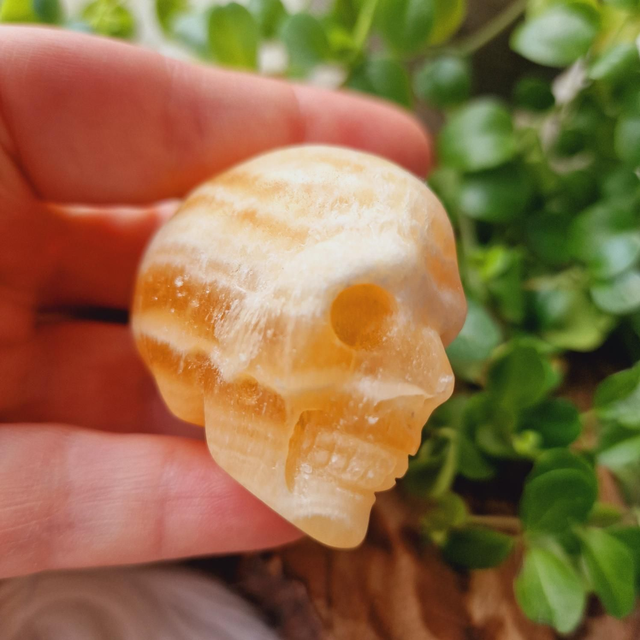 Orange Calcite Small Skull 