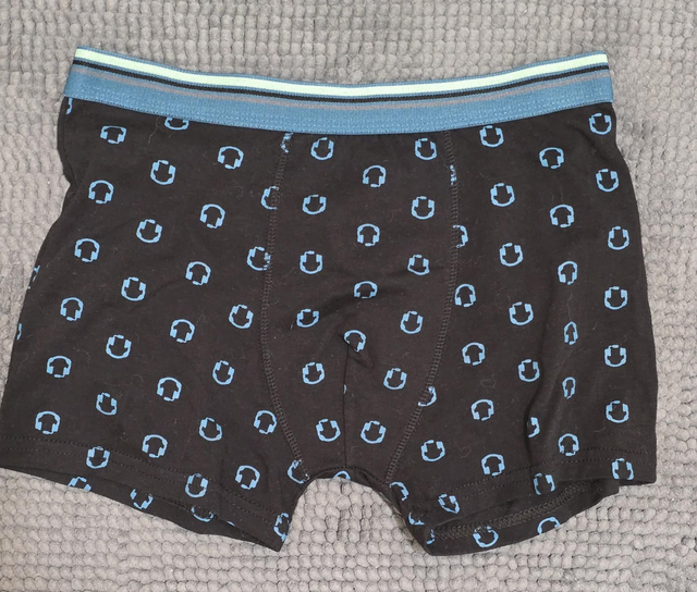 BOXER NOIR A TACHES BLEUES - TAILLE M