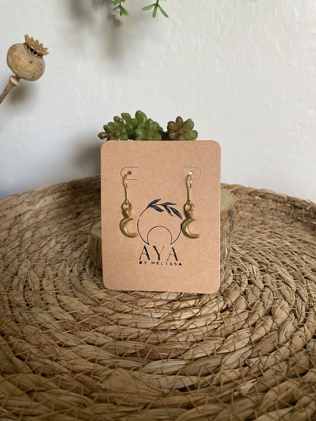 Boucles d&#039;oreilles CROISSANT DE LUNE 