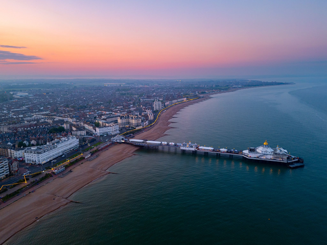 Eastbourne Pier at Sunset - East Sussex | Prints &amp; Mounts | Aerial Photography