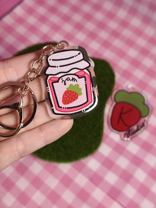 Strawberry JAM keychain