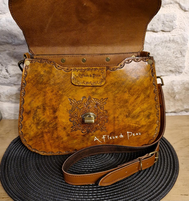 Sac 100% cuir pierre oeil de tigre