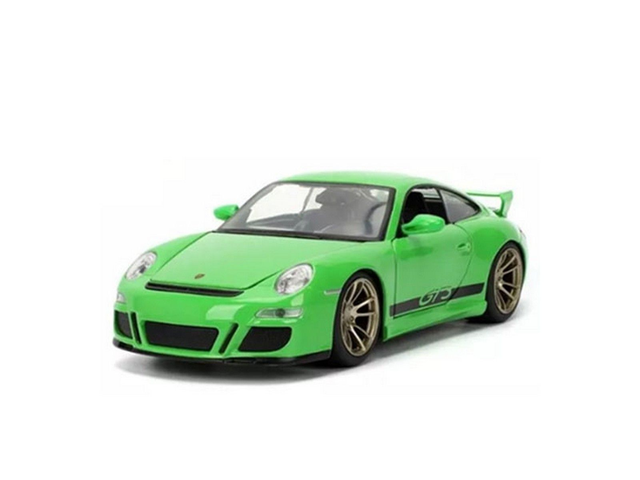 PORSCHE 911 GT3 GLOSSY  GREEN FF 2007 Jada 34919 1/24