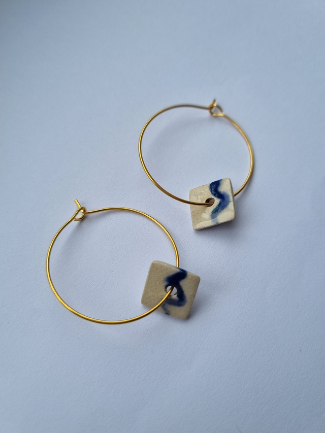Geometric Abstract Square Loop Earrings