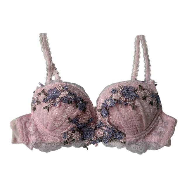 Pink Floral Bra and Underwear set UK 32B, UK 32A