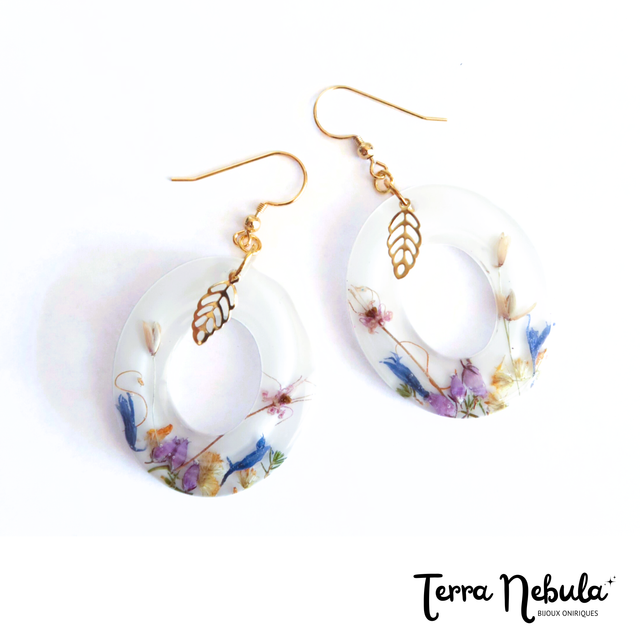 Grandes Boucles d&#039;oreilles fleuries Prairie | BO210F